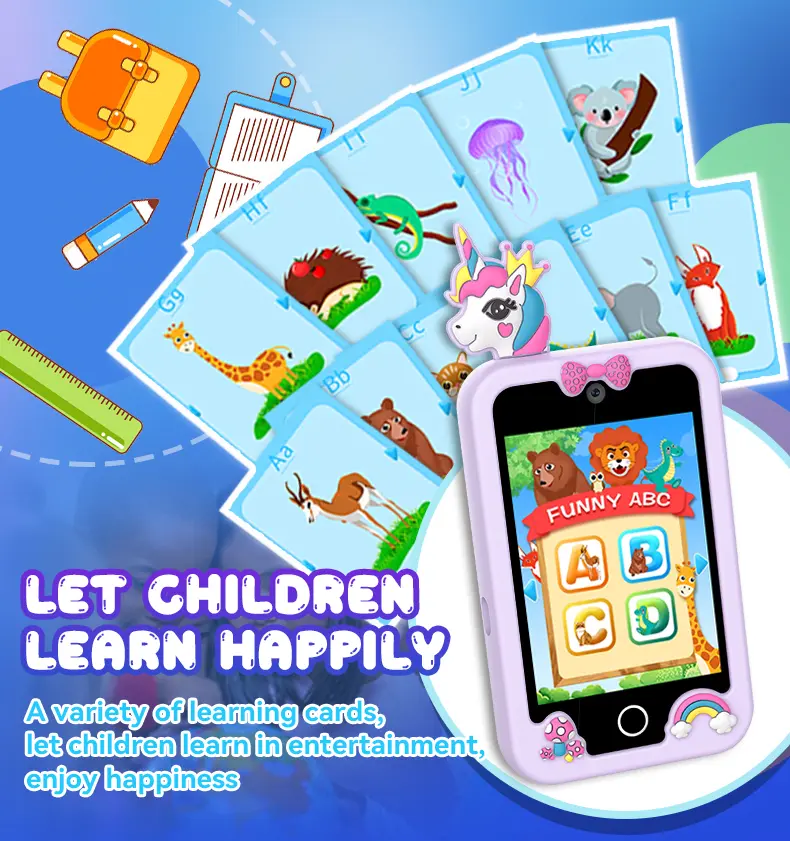 Kids Smart Phone Video Music Player Stories Mini Toy Phone Camera Habit Tracking Games Learning Educational Toys Children Gifts
