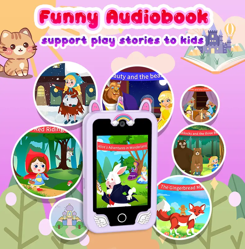 Kids Smart Phone Video Music Player Stories Mini Toy Phone Camera Habit Tracking Games Learning Educational Toys Children Gifts