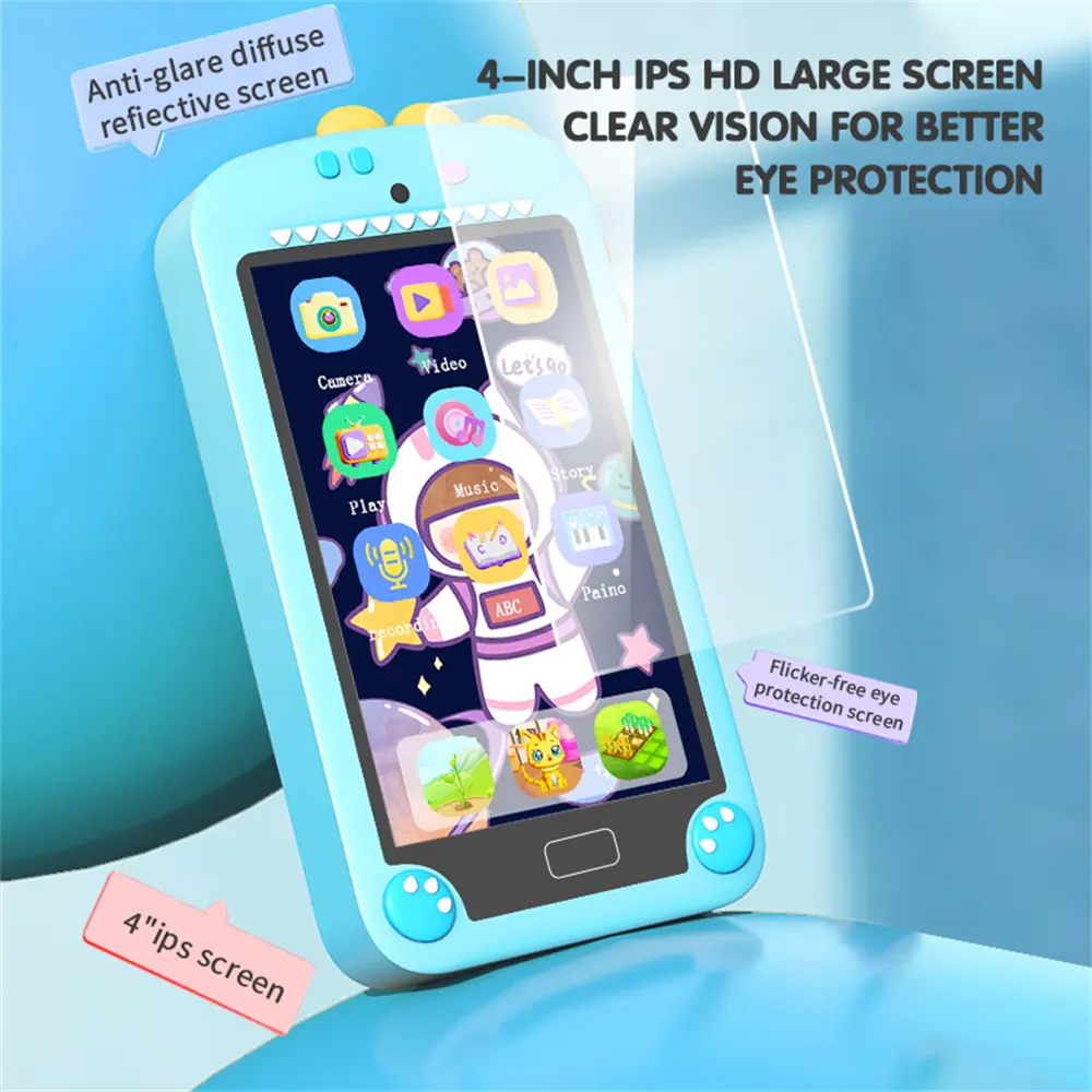 32GB Large Screen 4.0'' Kids Smart Phone Toys Baby Mobile MP3 Player Dual Cameras for Girls Boys Mini Toy Phone Birthday Gifts