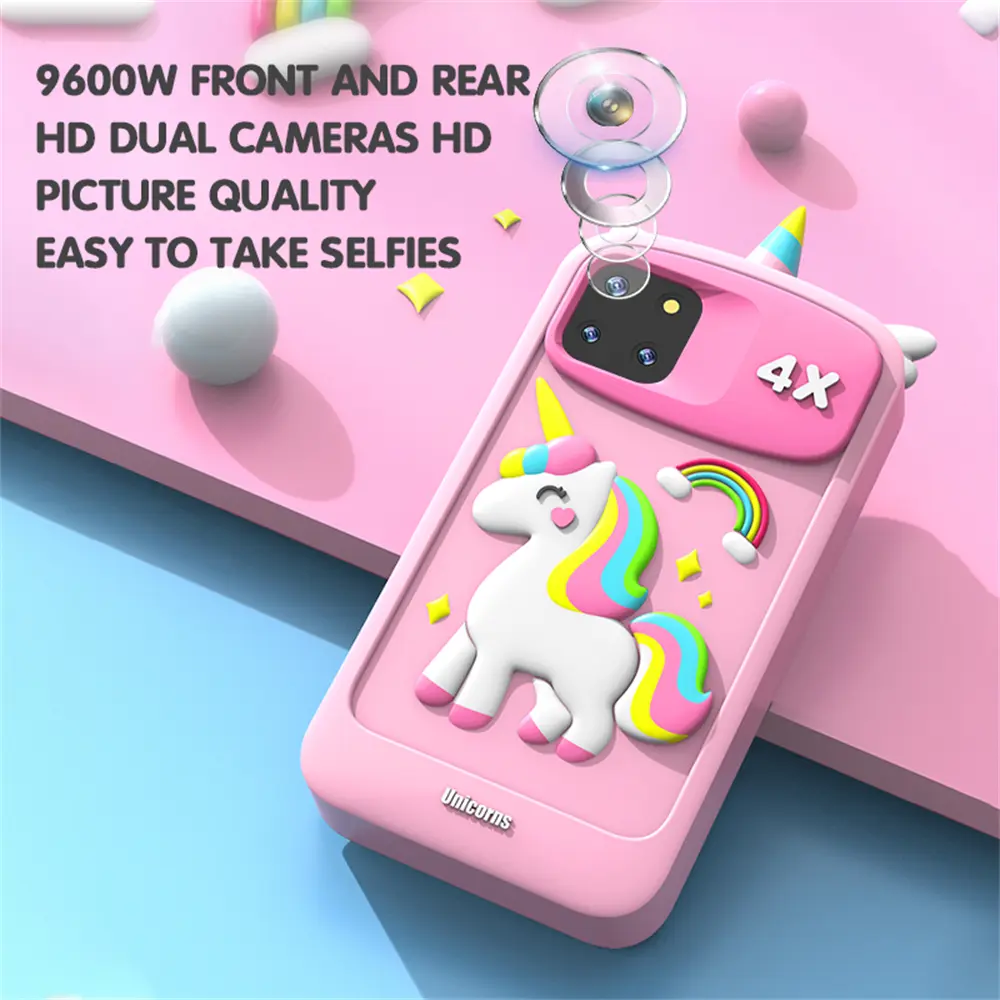 32GB Large Screen 4.0'' Kids Smart Phone Toys Baby Mobile MP3 Player Dual Cameras for Girls Boys Mini Toy Phone Birthday Gifts