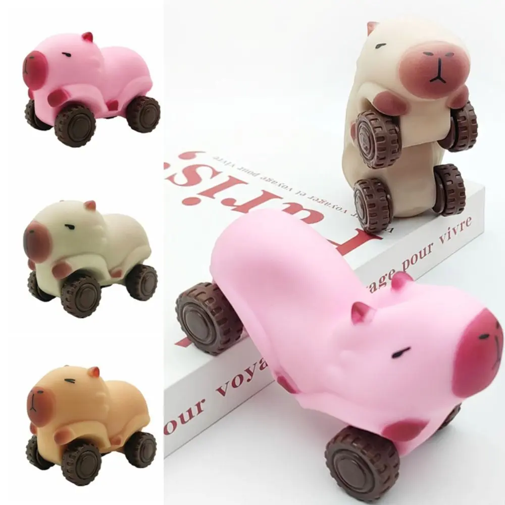 Stretchable Car Capybara Squeeze Toy with Wheel High Elasticity Capybara Fidget Toy Elongate Kneading Cute Pinch Toy