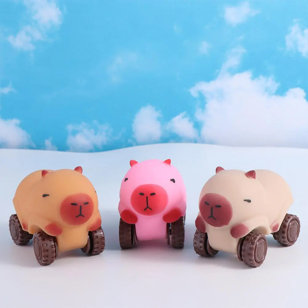 Stretchable Car Capybara Squeeze Toy with Wheel High Elasticity Capybara Fidget Toy Elongate Kneading Cute Pinch Toy