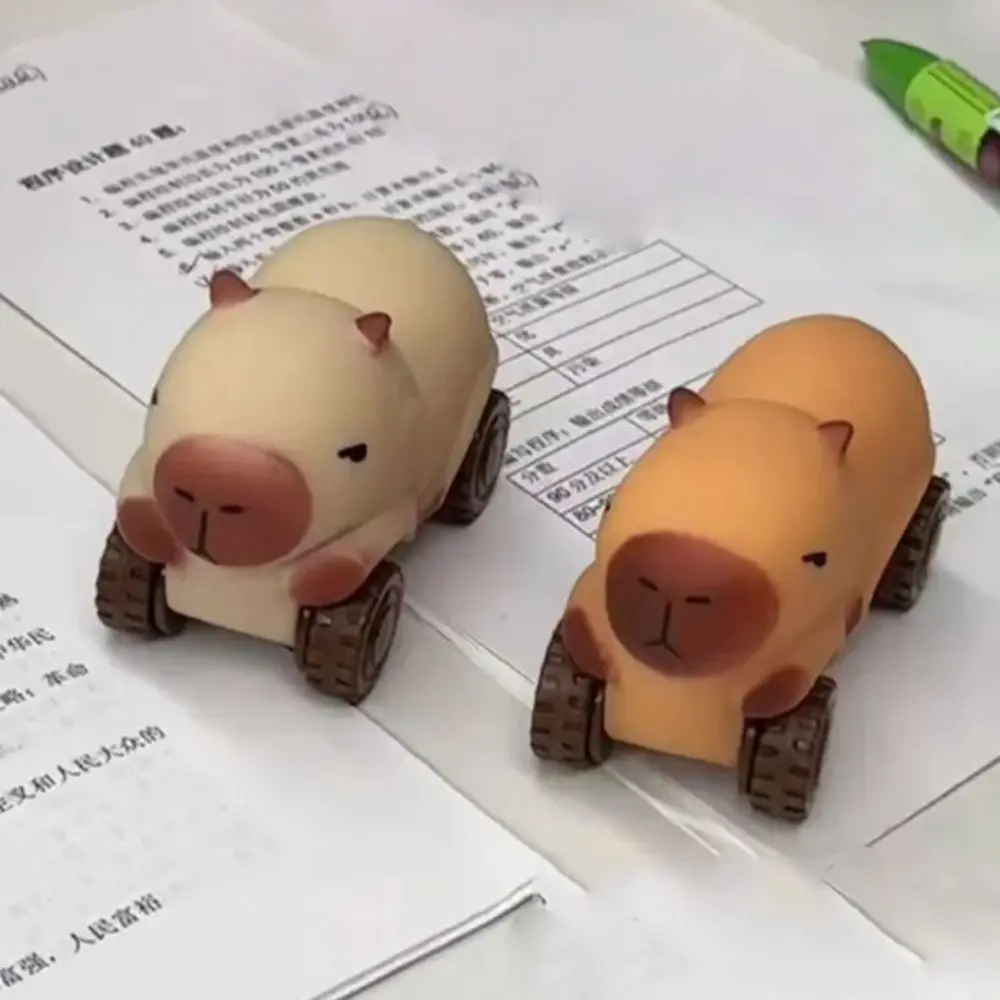 Stretchable Car Capybara Squeeze Toy with Wheel High Elasticity Capybara Fidget Toy Elongate Kneading Cute Pinch Toy