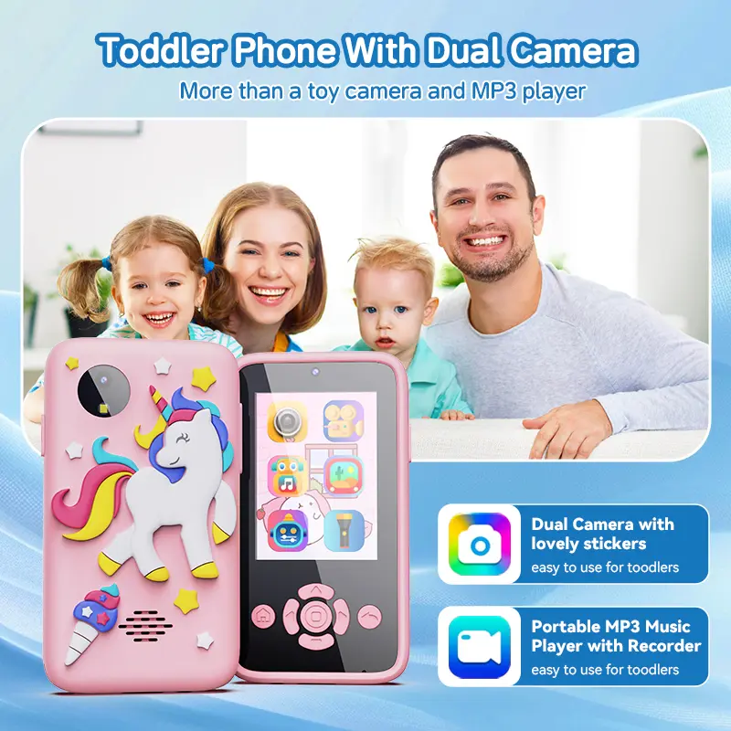 Null Kids Phone 32G Mp3 Music Player Puzzle Games Tooddler Leaning Toys for Girls Boys Kids Cameras Ages 3-6 7-12 Birthday Gifts