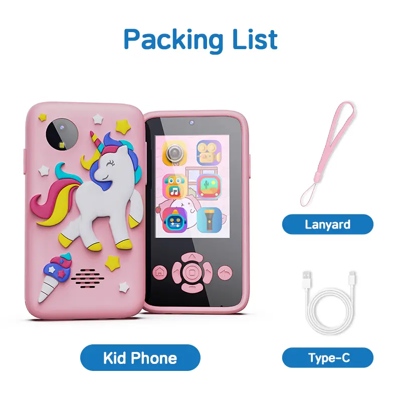 Null Kids Phone 32G Mp3 Music Player Puzzle Games Tooddler Leaning Toys for Girls Boys Kids Cameras Ages 3-6 7-12 Birthday Gifts