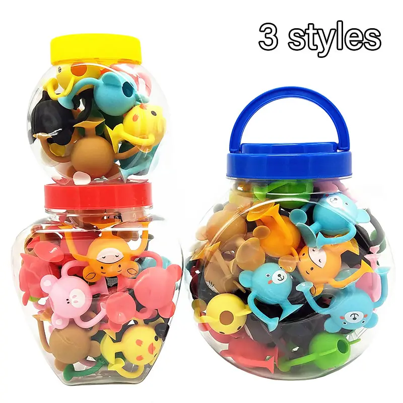 Montessori Silicone Suction Cups Toys Soft Plastic Building Blocks DIY Educational Toys Suction Cup Construction Set For Boys
