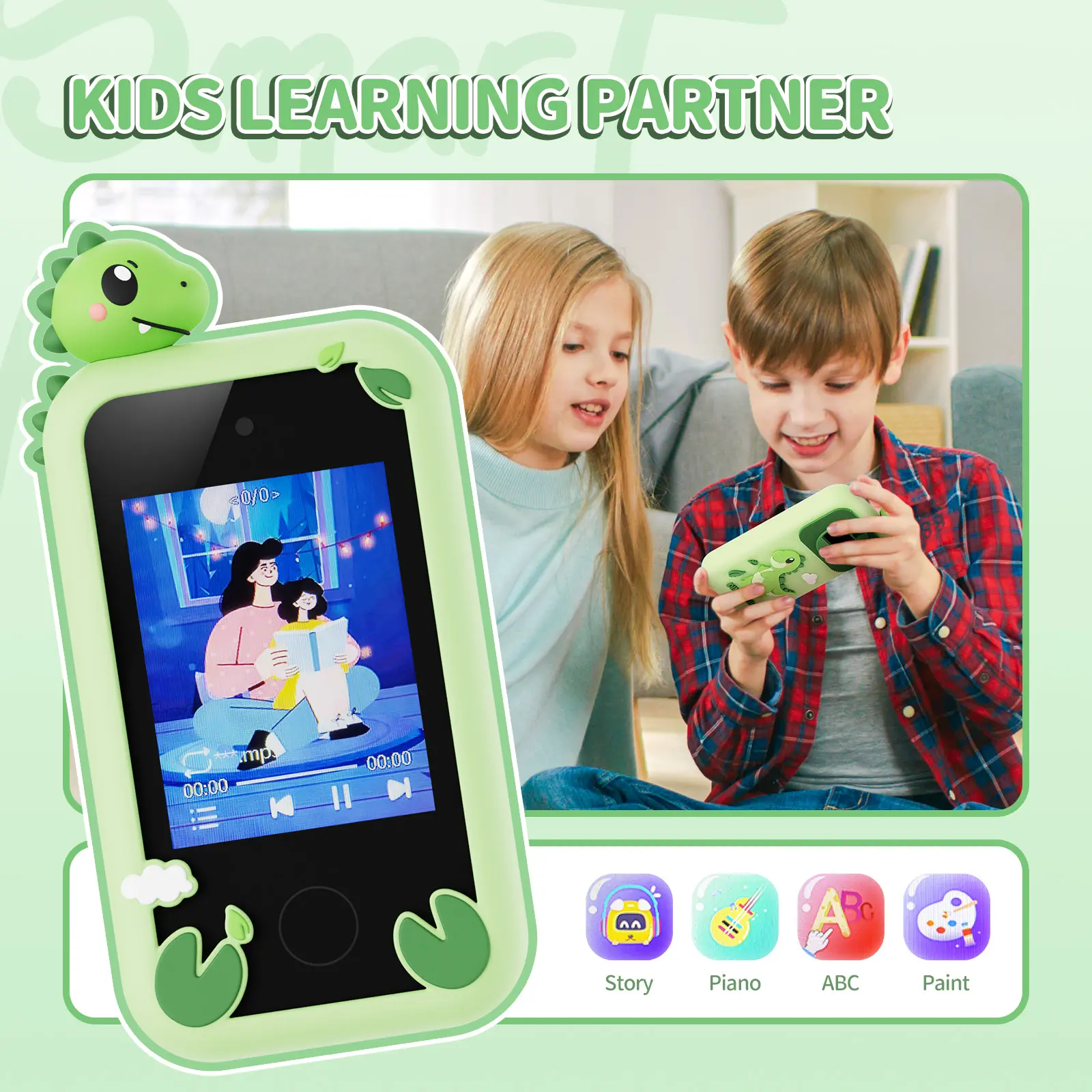 INOCTI Kids Smart Phone Toy Toddler Mobile Educational Learning Dual Camera Music Player Toys For Christmas Birthday Gifts