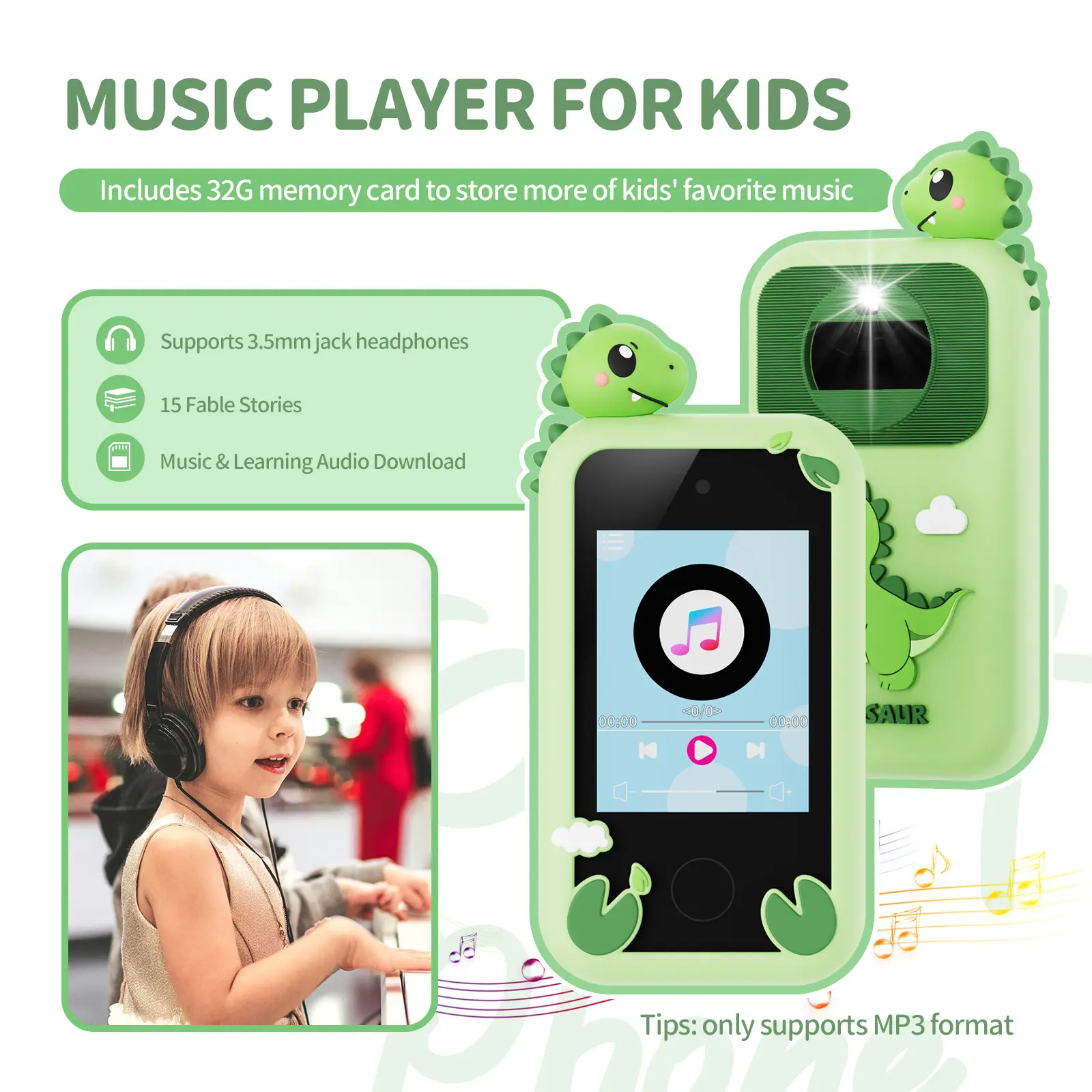 INOCTI Kids Smart Phone Toy Toddler Mobile Educational Learning Dual Camera Music Player Toys For Christmas Birthday Gifts