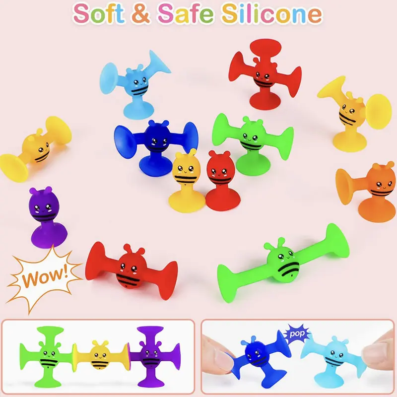 Soft Building Blocks Suction Cup Toys DIY Puzzle Sticky Game Children Bath Toys Montessori Sensory Stress Release Toy for Autism