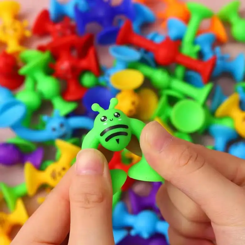 Soft Building Blocks Suction Cup Toys DIY Puzzle Sticky Game Children Bath Toys Montessori Sensory Stress Release Toy for Autism