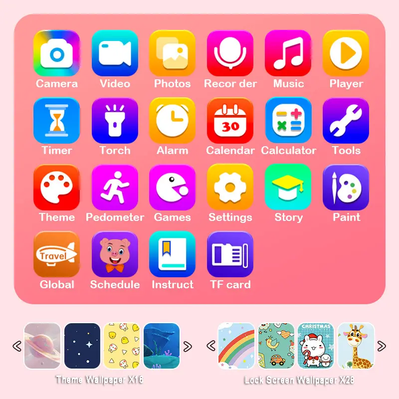Children Smart Phone Touchscreen Learning Toy HD Dual Camera Cell Music Player Painting Game Early Educational Toy Birthday Gift