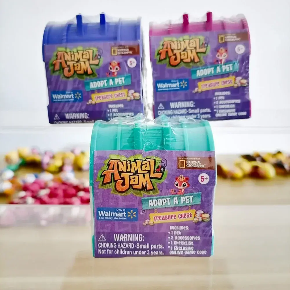 Animal Jam Adopt A Pet Treasure Chest Blind Box Doll Gifts Toy Model Anime Figures Collect Ornaments