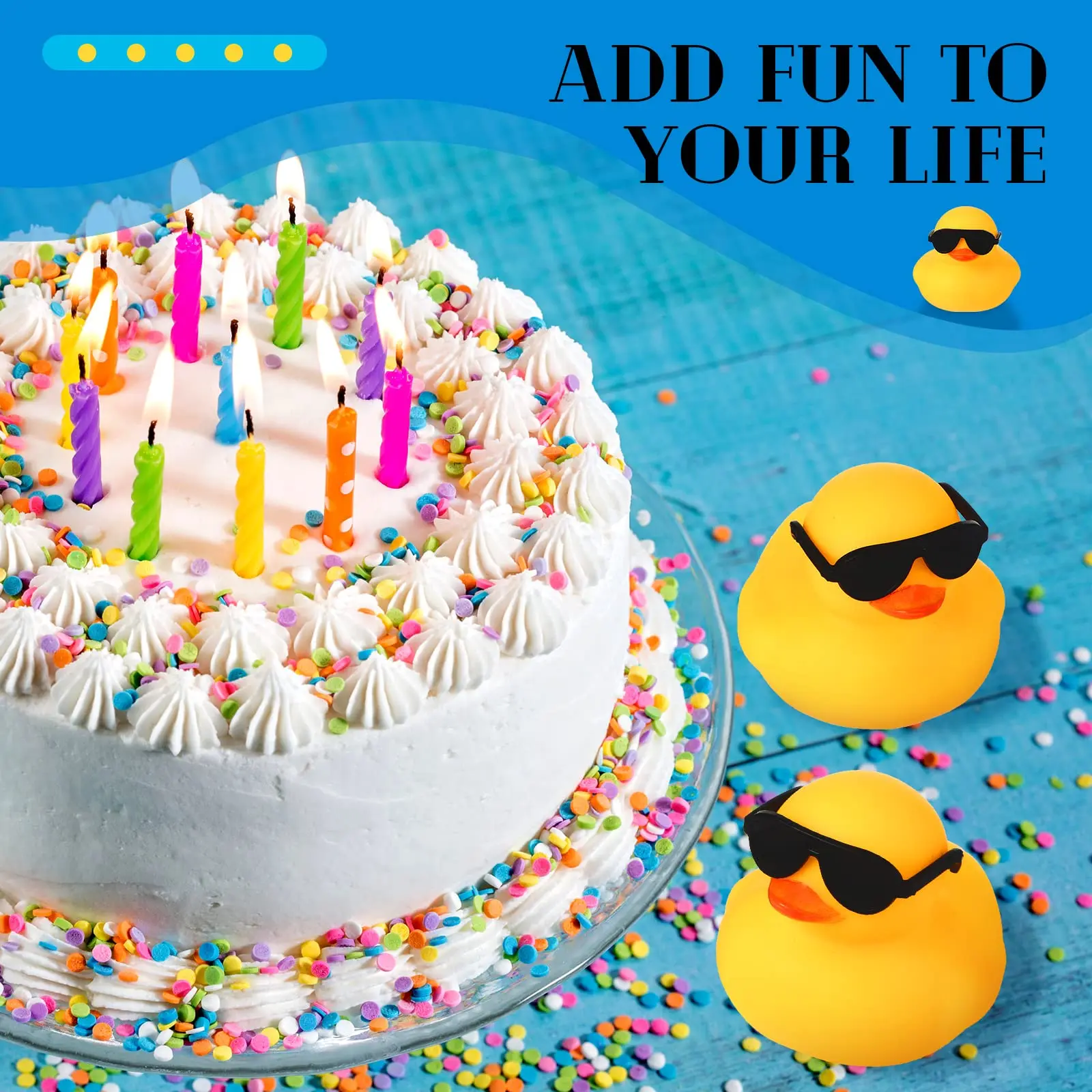 6/12/24pc Rubber Duck Toys Yellow Rubber Ducks Squeak & Float Ducky Pool Toy Cruise Holiday Decoration Birthday Party Favors