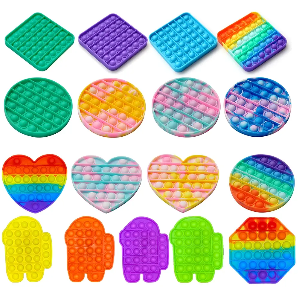 Pop Sensory Toys Rainbow Dinosaur Fidget Toys Children Push Its Kawaii Autism Needs Squishy Stress Reliever Toys