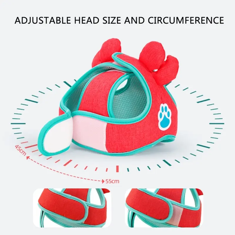 Cartoon Baby Head Protection Helmet Hat Kids Walking Running Protective Bonnet Adjustable Anti-collision Children Safety Hat