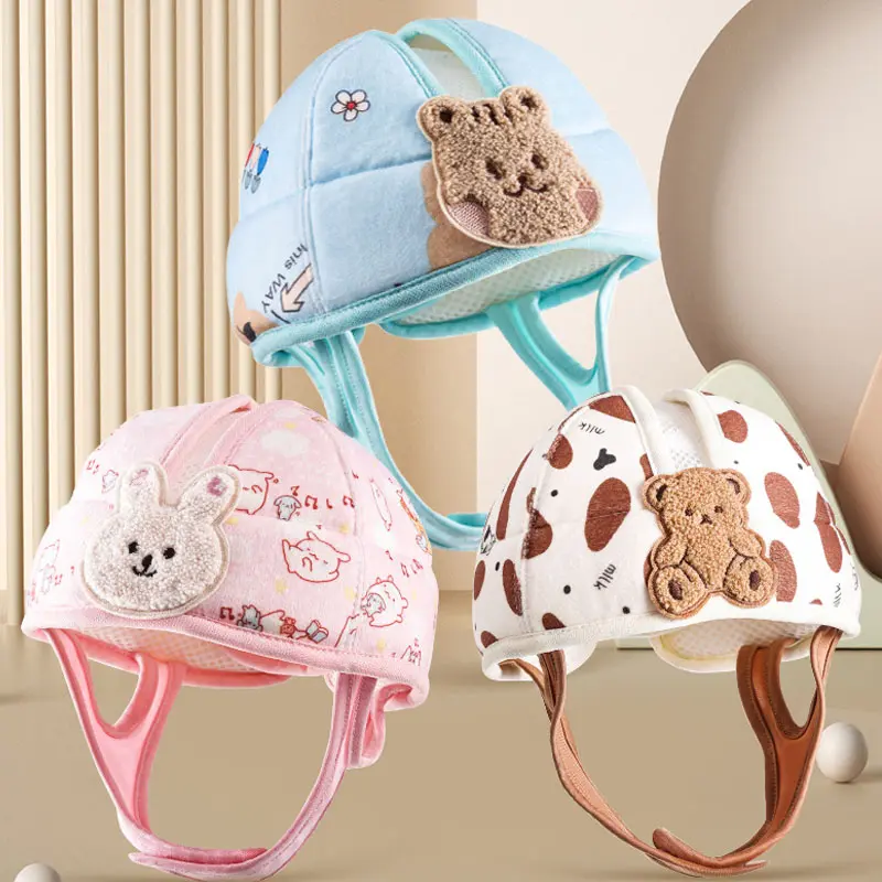 1-3T Toddler Baby Head Protector Safety Hat Cute Bear Bunny Baby  Prevent Injured Helmet  for Crawling Walking Learning Headgear