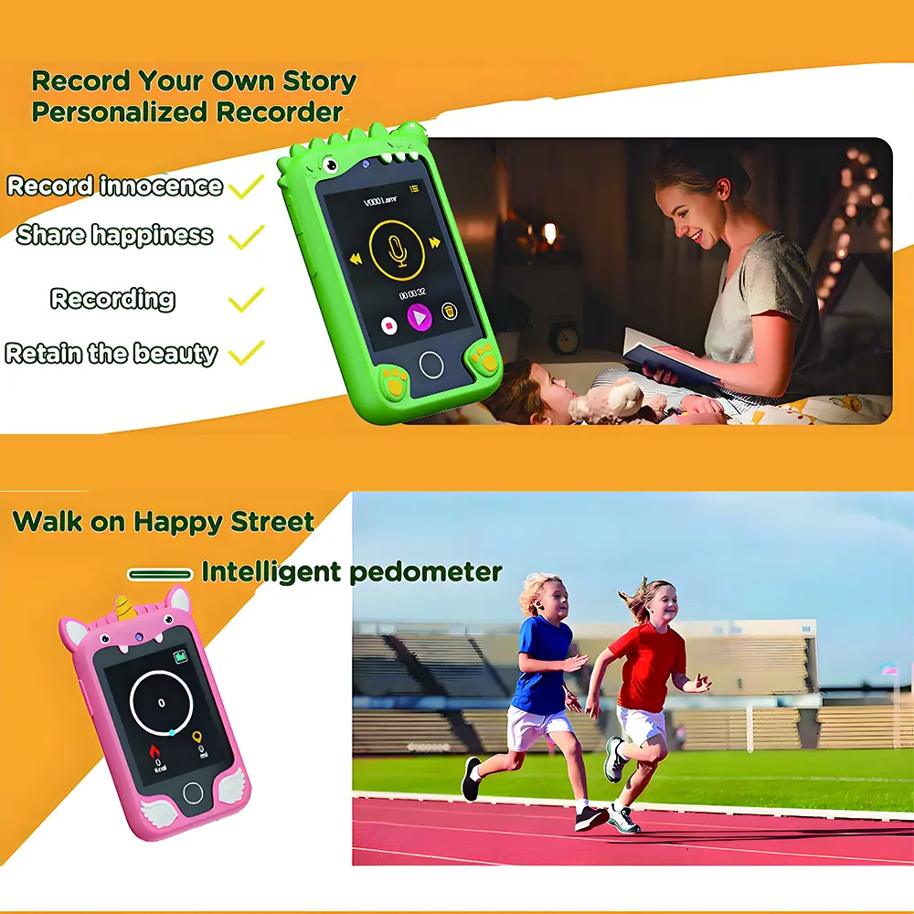 Kids Smart Phone Toy Cartoon Unicorn Music Video Player Mini Smart Phone Educational Toys for Girls Boys Birthday Christmas Gift