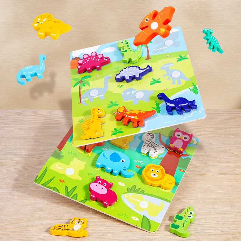 Children's 3D Puzzle Animal Transportation Sea Animal Fruits Early Education Fun DIY Paste Puzzle Toys for Kids Gifts
