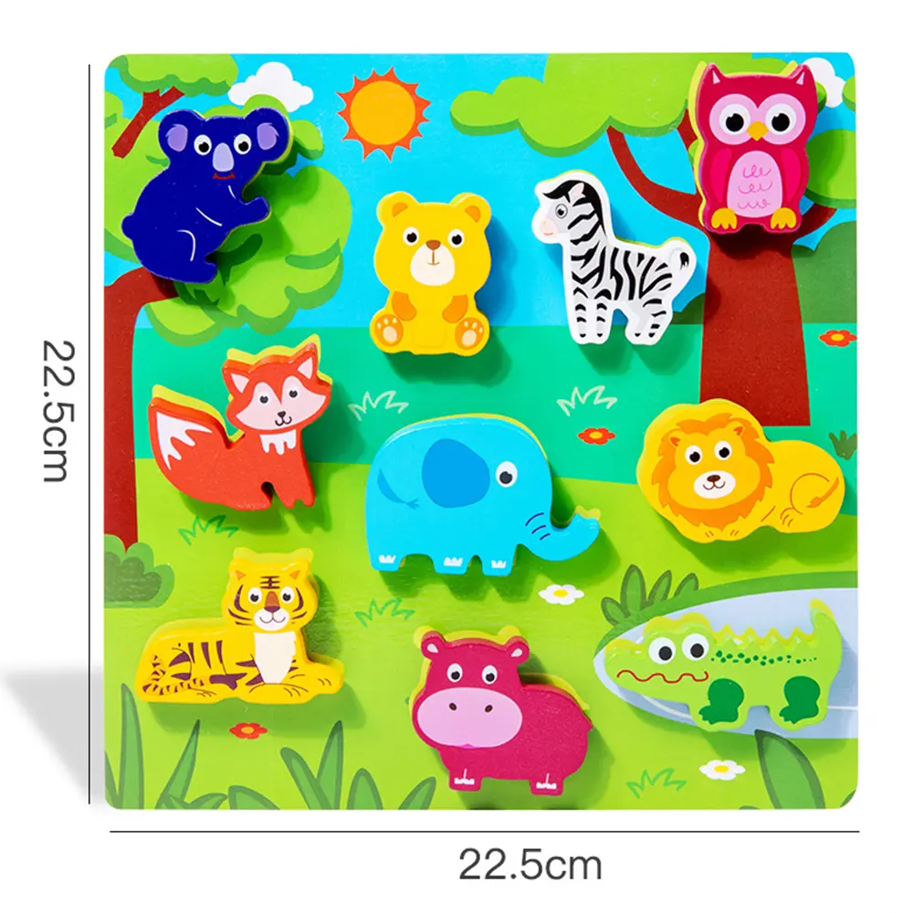 Children's 3D Puzzle Animal Transportation Sea Animal Fruits Early Education Fun DIY Paste Puzzle Toys for Kids Gifts