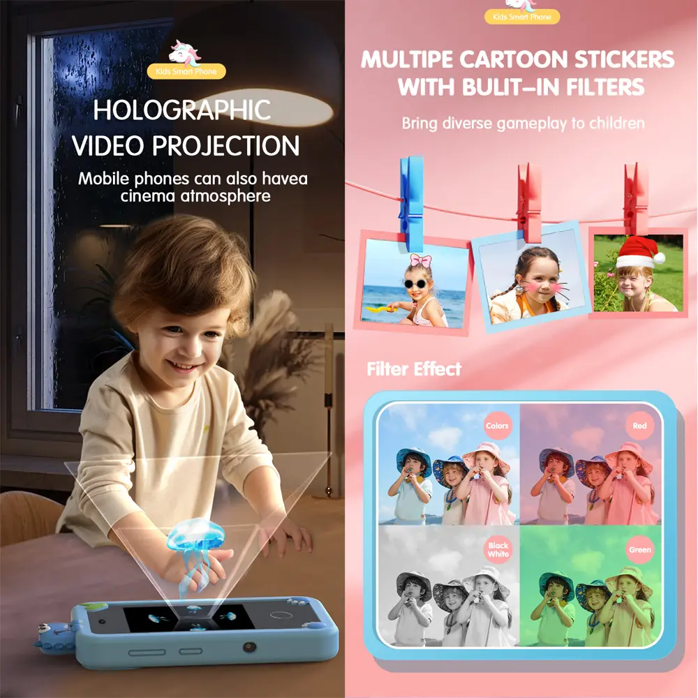 Kids Smart Phone Toys 20 Stories 10 Games Unicorn Baby Mobile Educational Learning Toys for Girls Boys Birthday Christmas Gifts