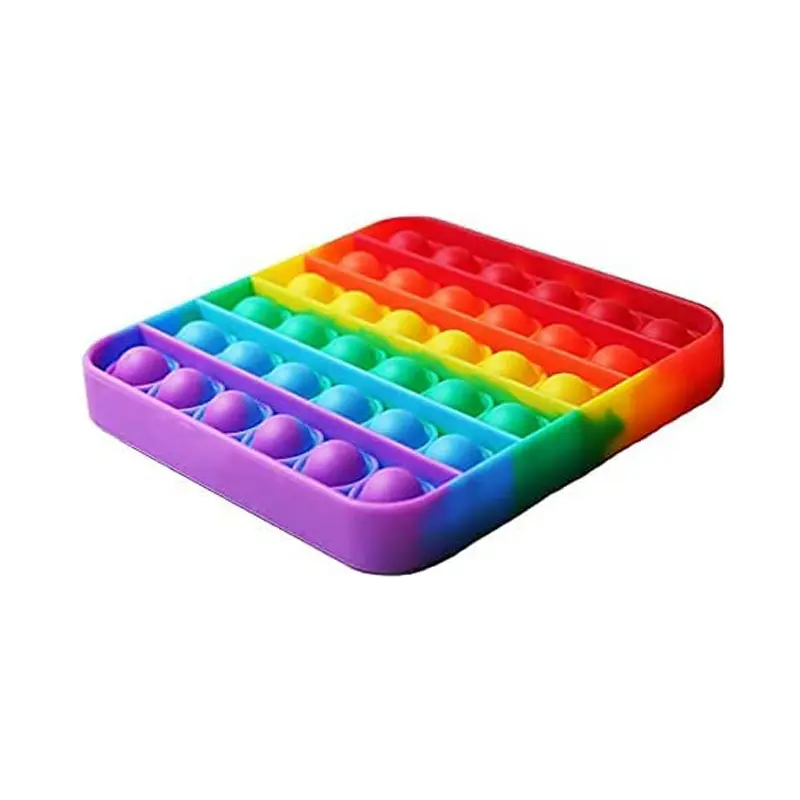 Push Bubble Fidget Toy Rainbow Square Stress Relief Sensory Toy for Autism, Stress, Anxiety Kids and Adults Squeeze Toys