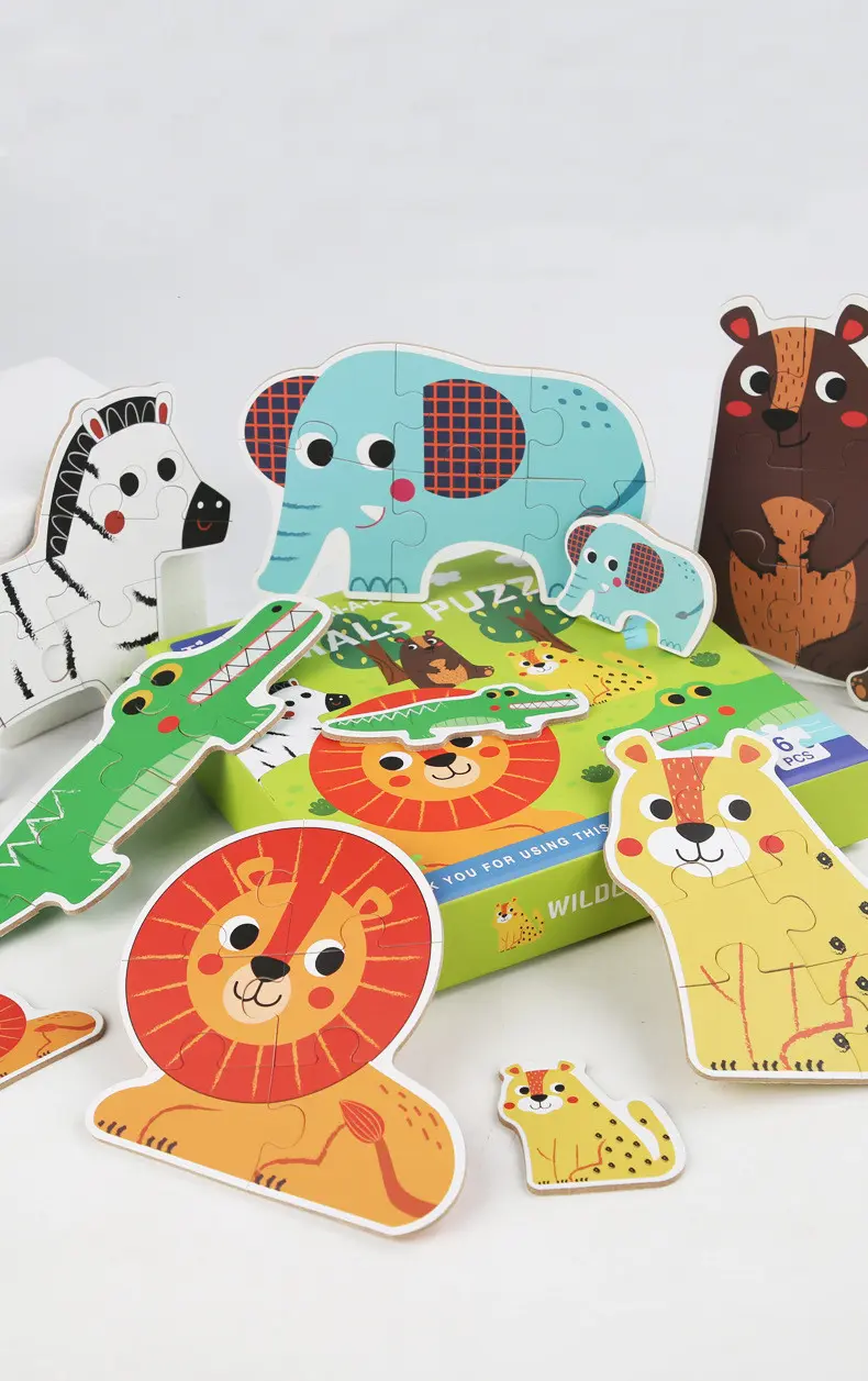 Kids Large Size Wooden Jigsaw Puzzle Game Baby Toys Learning Educational Forest Sea Animals Traffic Vehicle Puzzles Children Toy