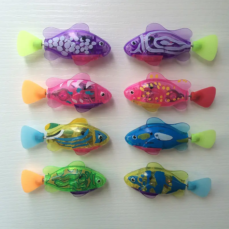 Children's Holiday Gift Bath Electronic Interactive Toy Light Swimming Fishing Simulation Color Pet Fish