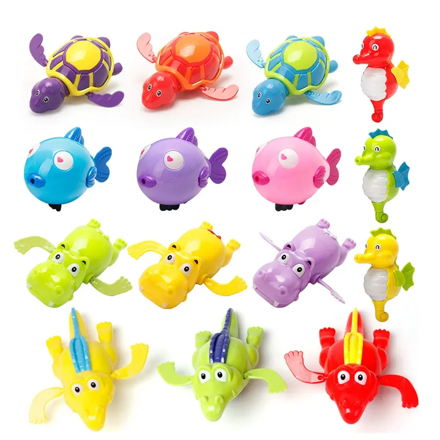 Swimming Animal Toys , Wind Up Chain Bathing Water Animal kiss fish turtle Pool Float Bathtime Toys for Boys Girls