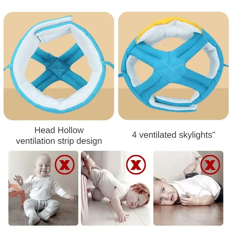 Baby Safety Helmet Head Protection Hat Safe Soft Comfortable Head Anti-fall Protection Crash Cap Adjustable Protective Headgear