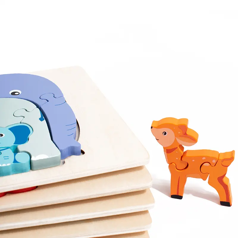 Wooden Educational Animal Jigsaw Puzzle Game Wooden animal parent-child puzzle Educational Animal Puzzle Baby Game