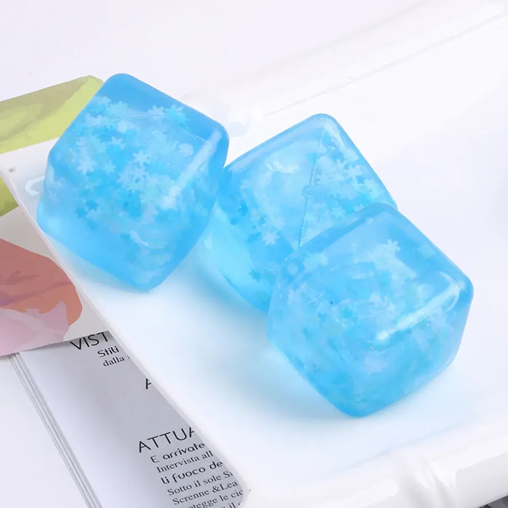 Soft Squeeze Stretch Toy for Stress Relief - Ice Cube Design