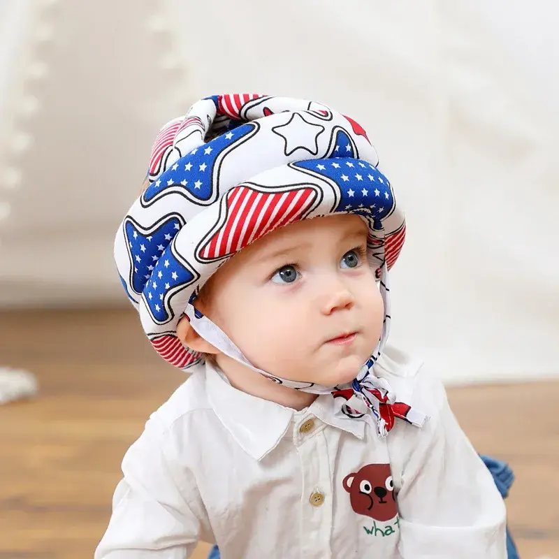 Organic Cotton Baby Helmet with 360° Protection - Ultra-Light Certified Safety Gear & Removable Padding