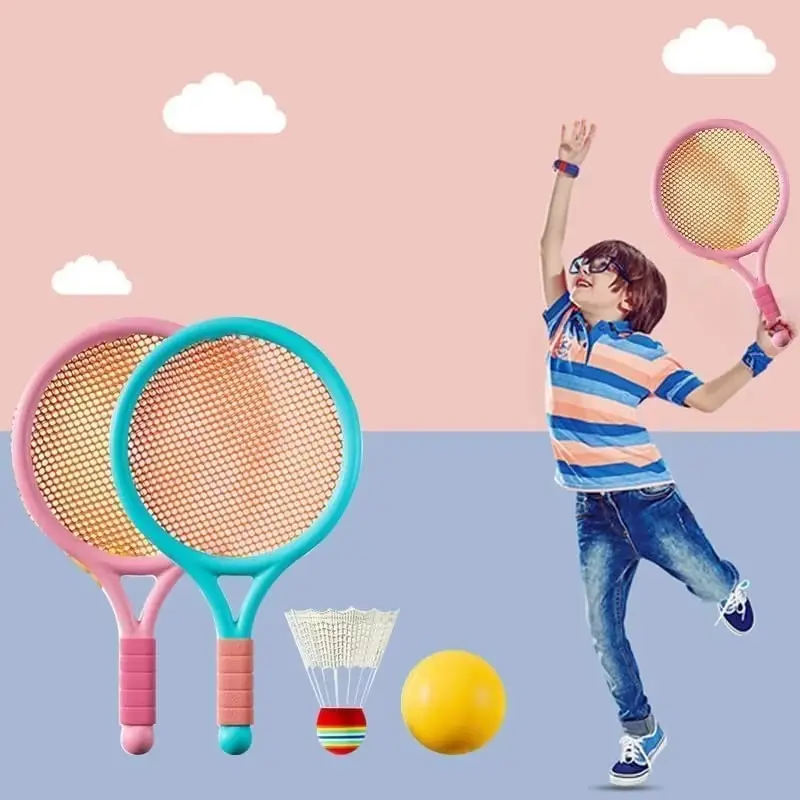 Kids Tennis & Badminton Racket Set - Lightweight Outdoor Sports Racket Portable Tennis & Badminton Gear for Children