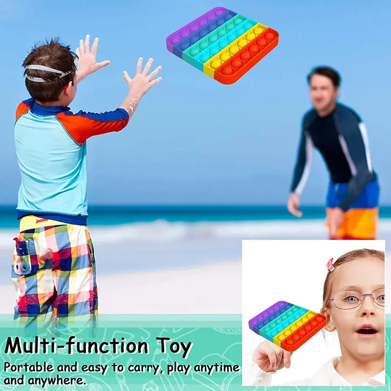 Silicone Rubber Anti Anxiety Stress Relief Push Pop Bubble Rainbow Pumpkin Ghost Fidget Toys Squeeze The Toy for Kids Adults