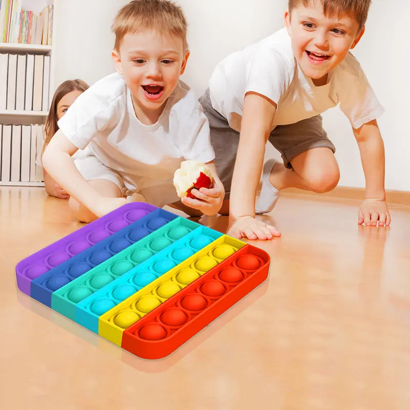 Silicone Rubber Anti Anxiety Stress Relief Push Pop Bubble Rainbow Pumpkin Ghost Fidget Toys Squeeze The Toy for Kids Adults