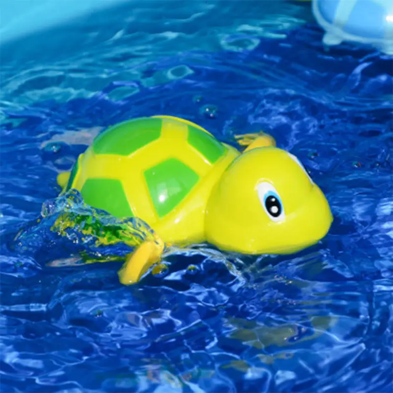 Cartoon Cute Tortoise Baby Water Bath Toys Classic Kids Infant Bathroom Mini Colorful Soft Floating Animals Figure Clockwork Toy