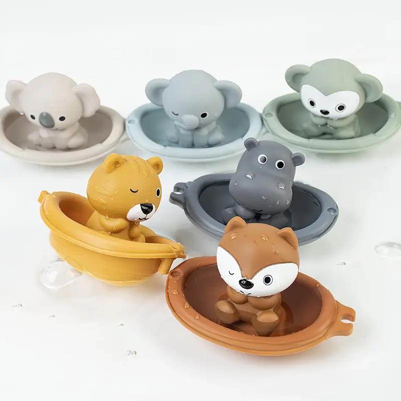 Baby Bath Toys Floating Animal Otter Hippo Seal Kid Bathroom Shower Basketball Hoop Game Children Swimming Pool Water Play Gift