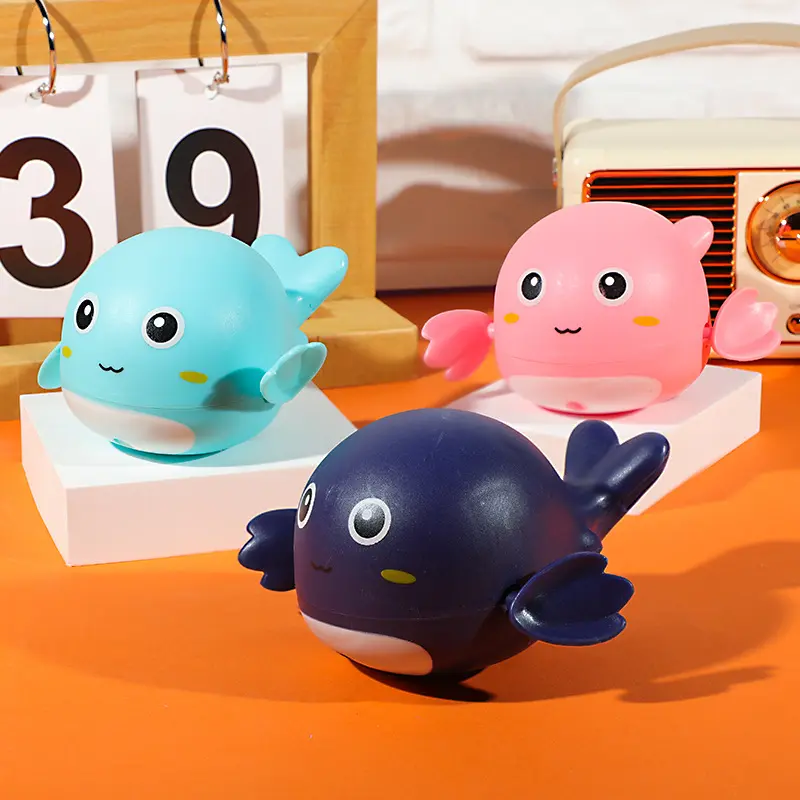 Baby Bath Toys Cute Swimming Frog Whale Clown Fish Bath Toy for Toddlers Floating Wind Up Toys for Boy Girl New Born Bathtub Toy
