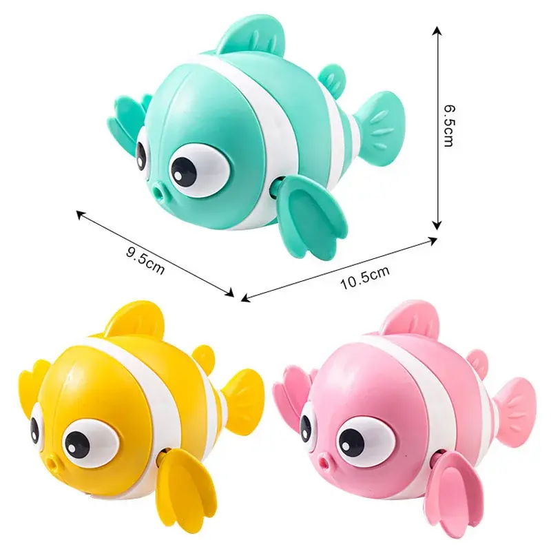 Hot sellingBaby Bath Toys Cute Swimming Fish Cartoon Animal Floating Wind Up Toys Water Game Classic Clockwork Toys For Toddlers