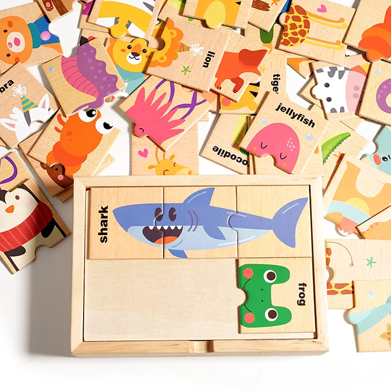 Animal Pattern Matching Memory Game for Kids - Wooden Montessori Educational Toy for Halloween & Christmas Gifts
