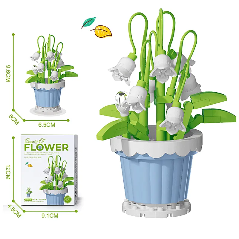 Creative Building Block Bouquet, Eternal Flower Plant Potted Gift, Rose Sunflower Potted Plant, Assembled Building Block Toy