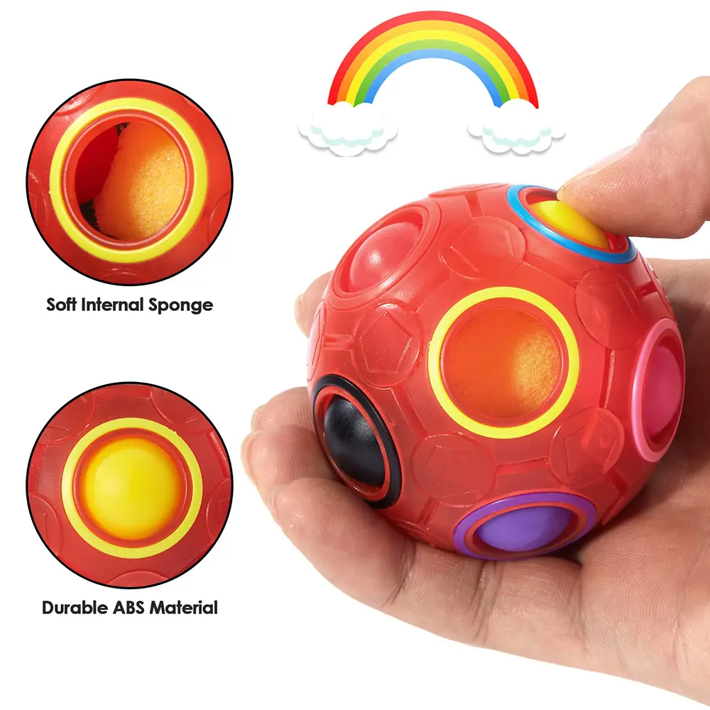 3D Cylinder Magic Bean Puzzle Cube Rotate Slide Gyro Fidget Toy Spinner Ball Anti Stress Fingertips IQ Games for Kid Adult