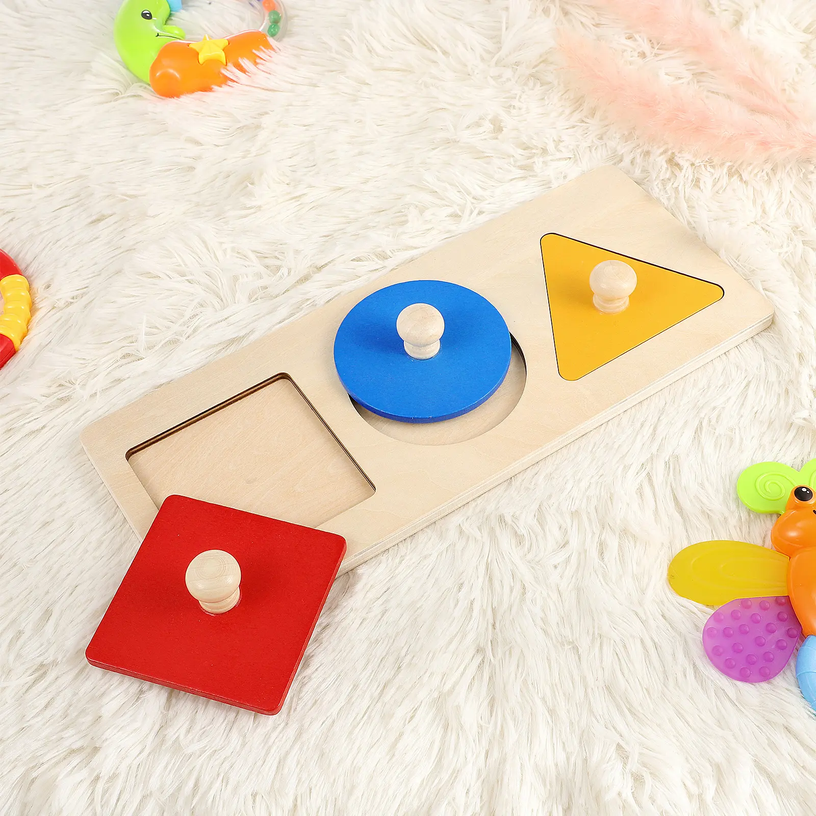 Puzzle Geometric Panel Kids Geometry Toy Mini Learning Material Sensorial for Toddler Math Bamboo Early Education