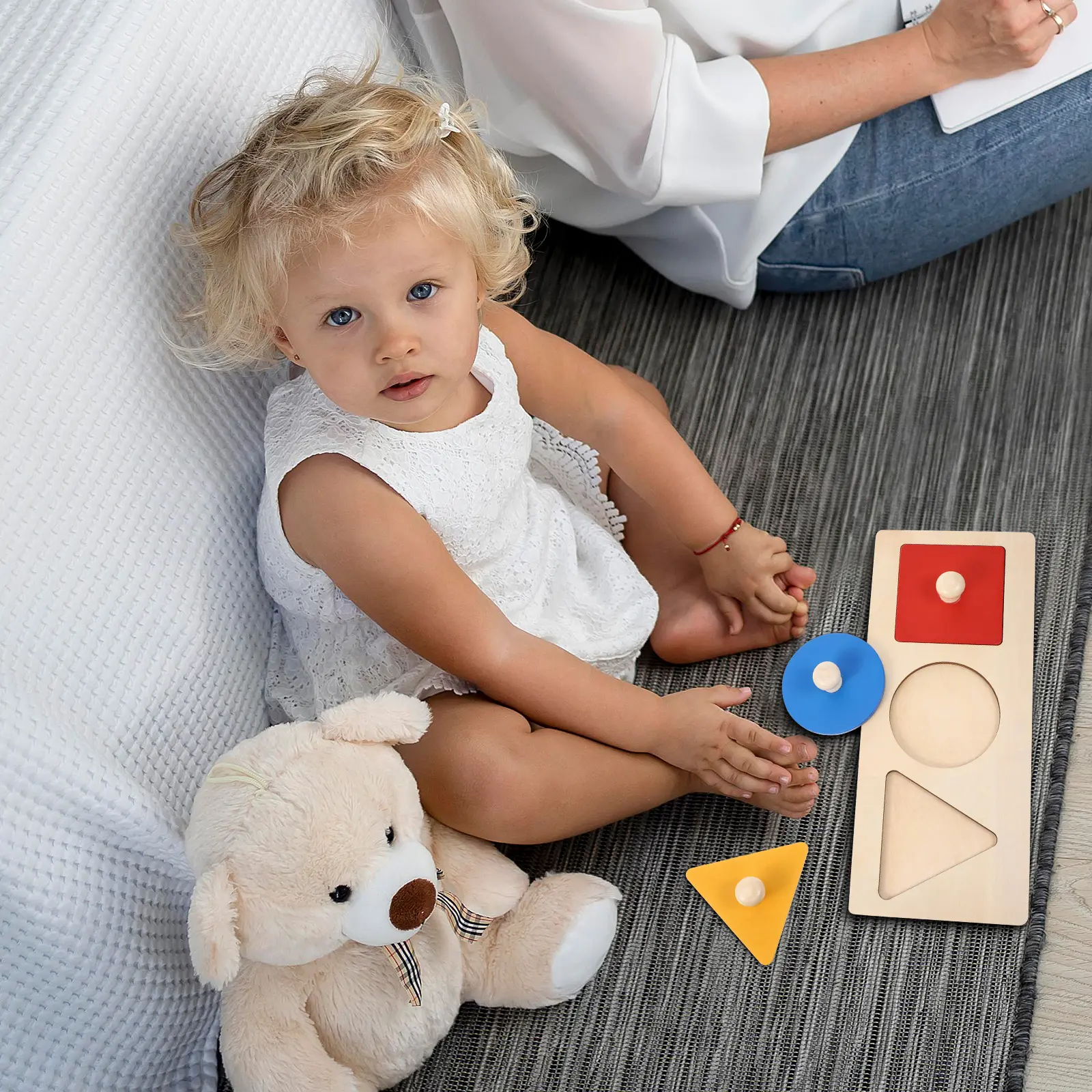 Puzzle Geometric Panel Kids Geometry Toy Mini Learning Material Sensorial for Toddler Math Bamboo Early Education