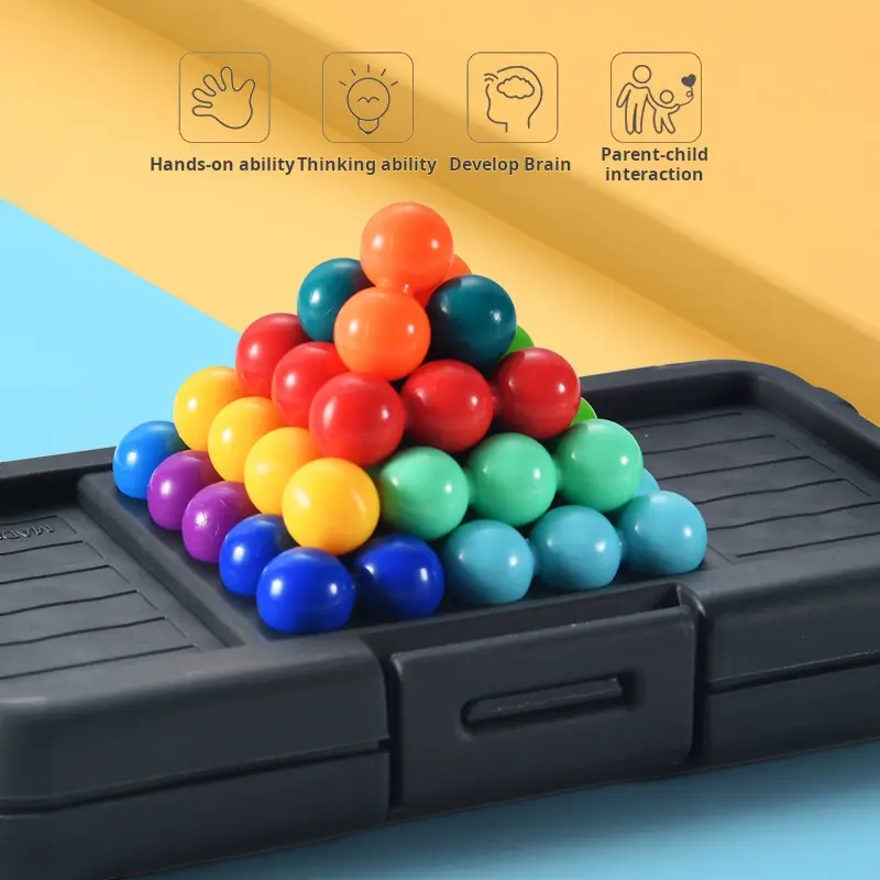 120 Challenge IQ 3D Game Children's Logical Thinking Wisdom Magic Beads Quickly Transform Pyramid Beads Montessori Toy Gifts