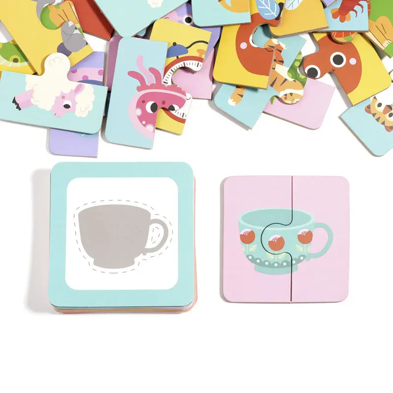 Montessori Shape Matching Board Game Wooden Find Shadow Matched Images Animal Fruit Blocks Puzzles Educational Toys For Children
