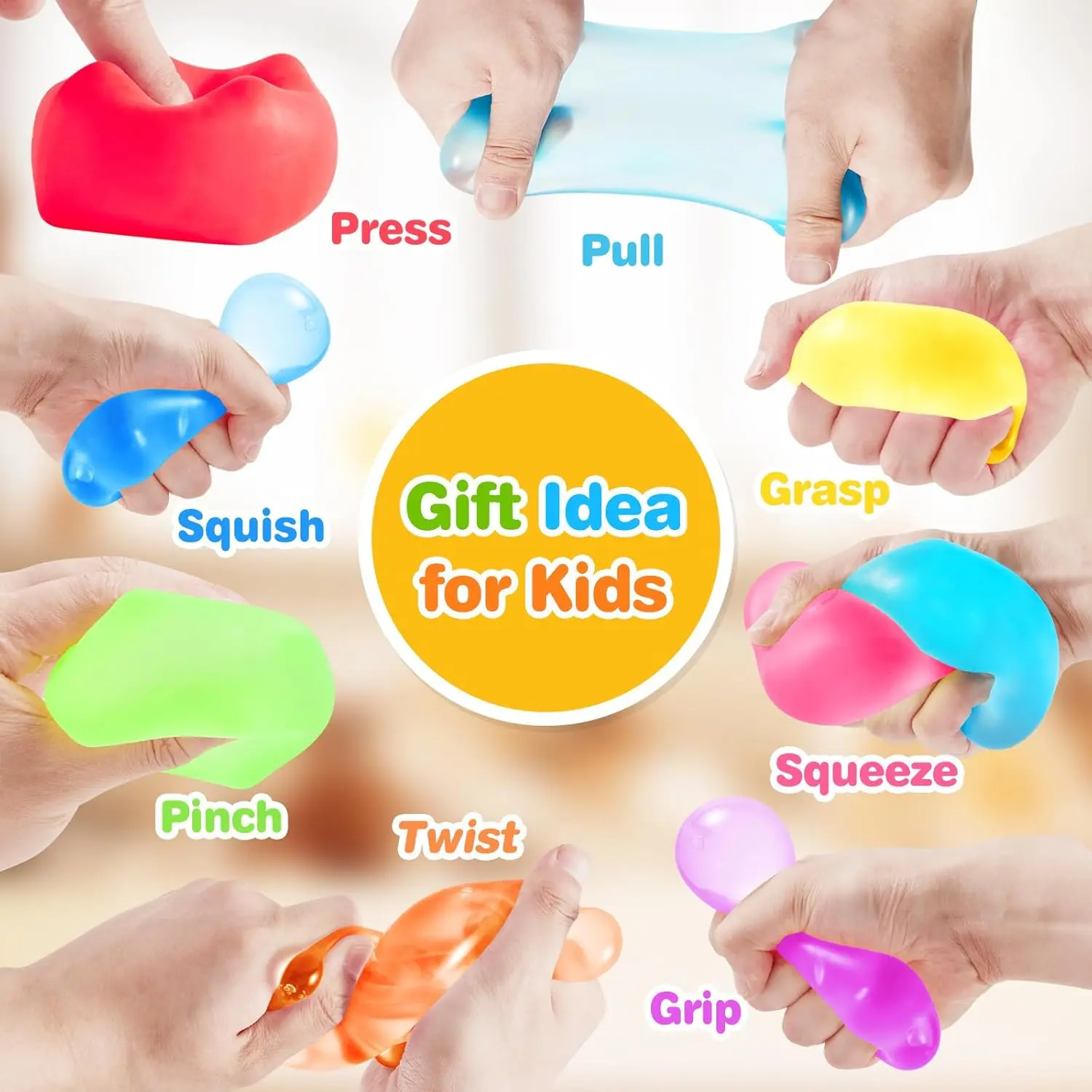 Stress Cube Squishy Fidget Toys for Relaxation High Density Gel Filled Fidgets for Classroom Sensory Calming Toys for Kids Adult