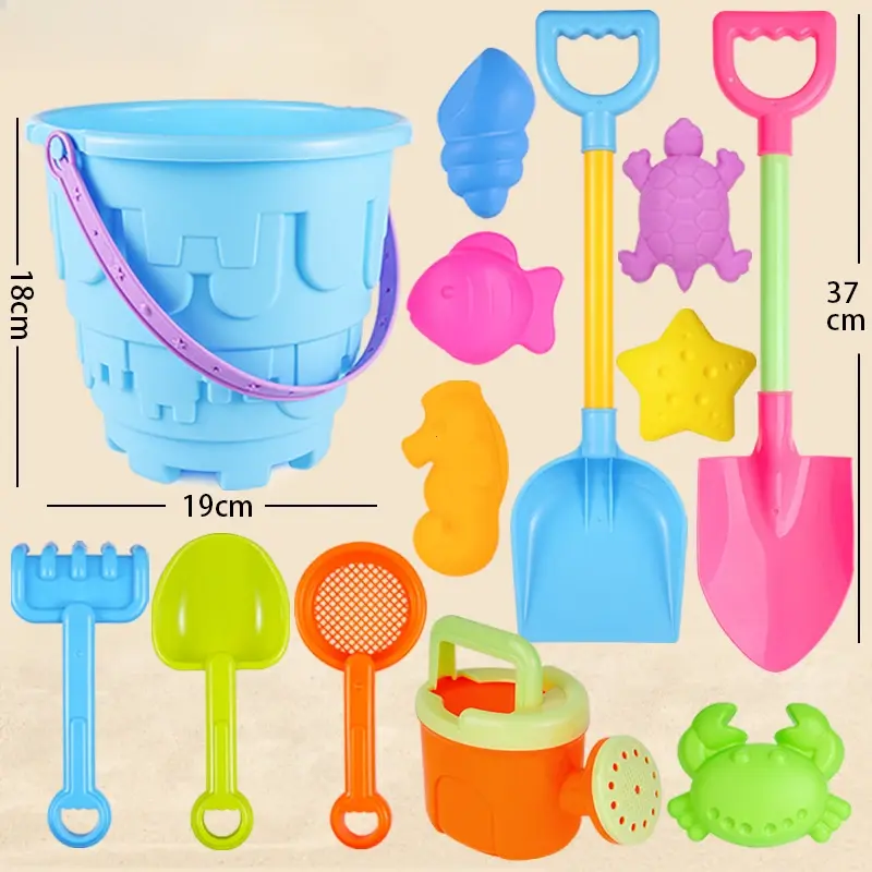 Children's Beach Toy Set Baby Playing In Water and Sand Large Sand Shovel Beach Bucket Sand Digging Tool Hourglass Random Color