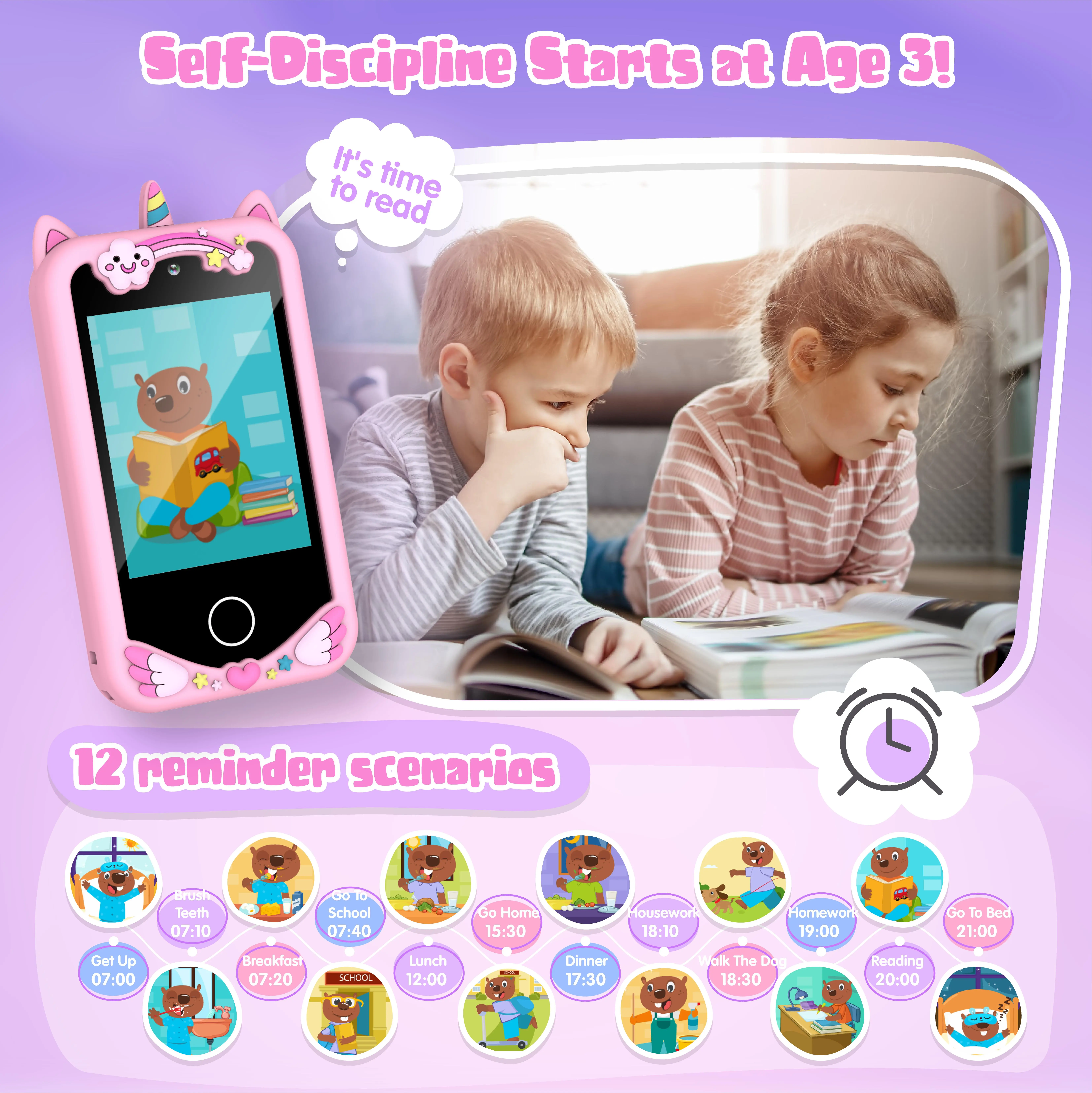 8GB Kids Smart Phone Video Music Player 20 Stories Toy Phone Dual Camera 28 Games Learning Educational Toys Children Gifts