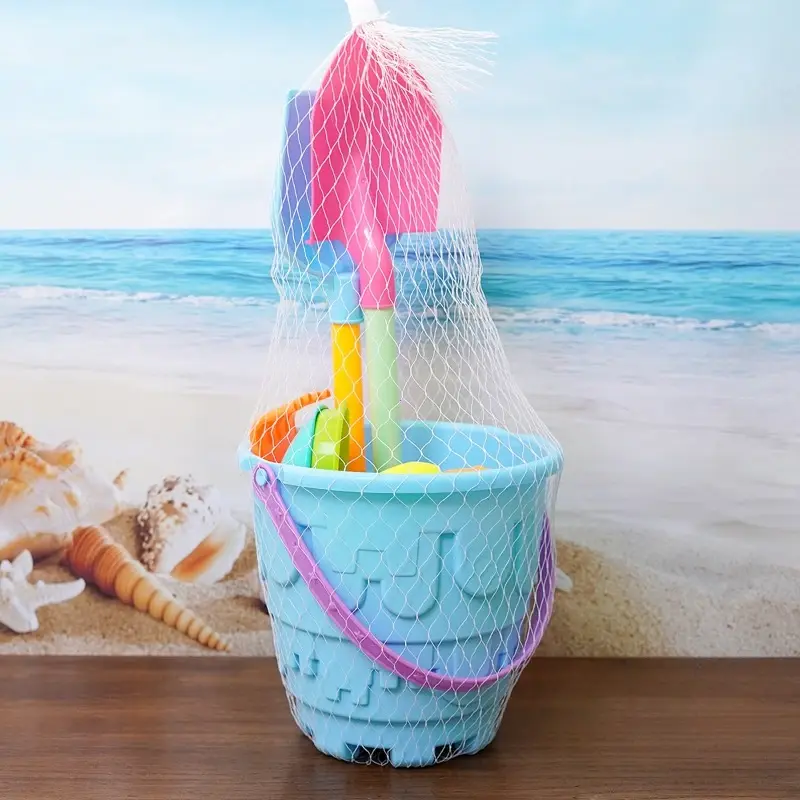 Children's Beach Toy Set Baby Playing In Water and Sand Large Sand Shovel Beach Bucket Sand Digging Tool Hourglass Random Color